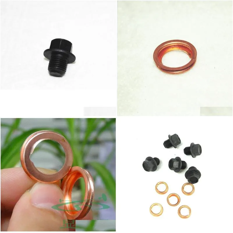 5 sets oil drain plug bolt screw crush washers gaskets 11026-01m02 for teana tiida qashqai