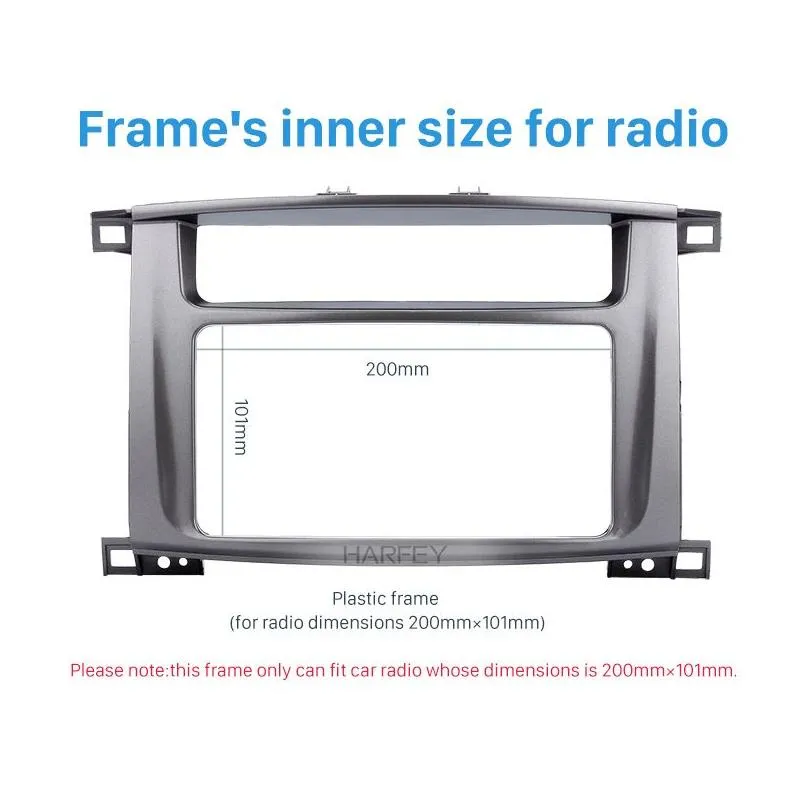 200*101mm frame 2din car dvd stereo panel radio fascia for 2003-2008  land cruiser 100 and 1998-2007 lexus lx-470
