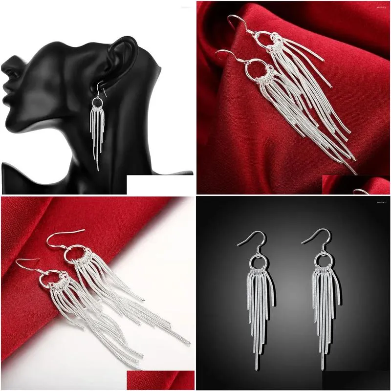 dangle earrings wholesale wedding party beautiful charms fashion women silver 925 plated valentine`s day gift jewelry