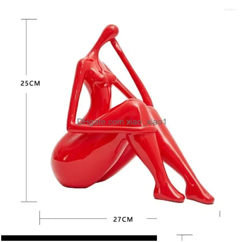 decorative figurines modern abstract female nude figurine minimalist resin body art sculpture yoga model statue gift and craft