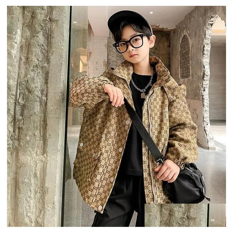 Jackets Spring Kids Designer Jacket Boy Embroidery Jackets Children Coat Drop Delivery Baby, Kids Maternity Baby Kids Clothing Outwear Dhq71