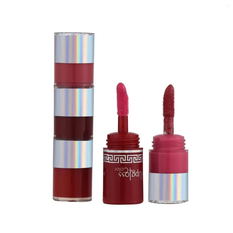 lip gloss four quarters small branch water proof does not fade non-stick cup four-color lasting matte makeup cosmetic