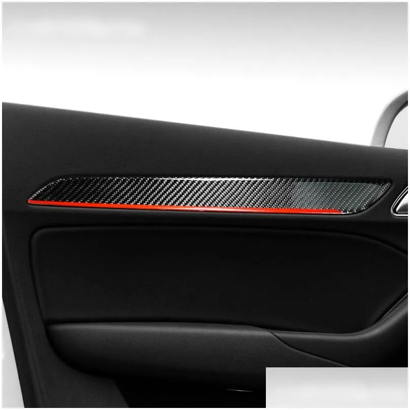 car interior moulding carbon fiber door panel trim cover copilot dashboard panel auto sticker car styling for audi q3 2013-2018