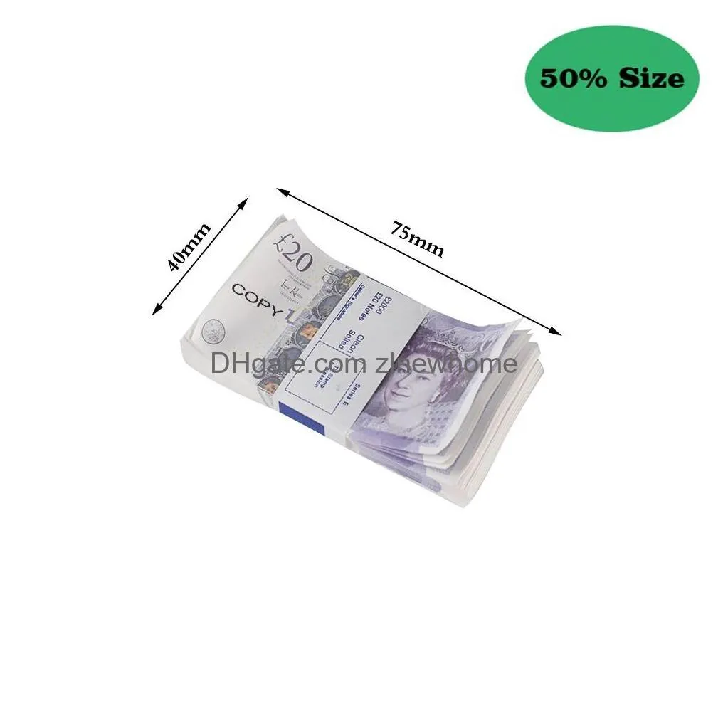 Other Festive & Party Supplies 50% Size Aged Prop Money Uk Pounds Gbp Bank Copy 10 20 50 100 Party Fake Notes For Music Video Develops Dhhqd