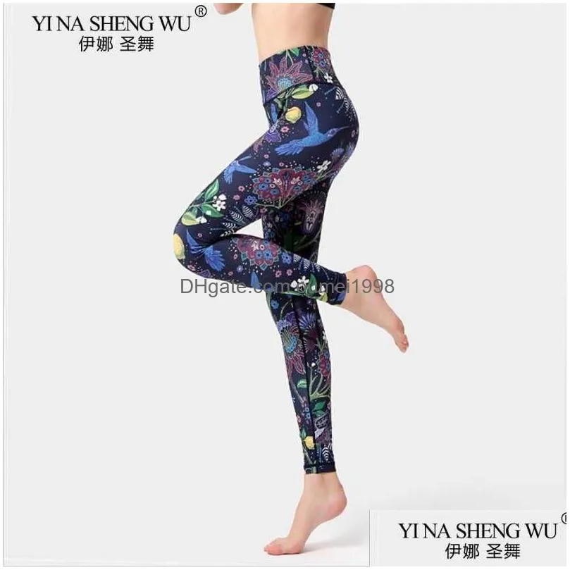 Others Apparel Exercise Fitness Clothing Women Printed Yoga Leggings High Waist Sport Trousers Gym Tights Clothes Sportswear Workout Otxxr