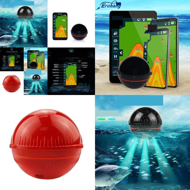 erchang wireless fish finder mobile phone bluetooth smart sonar fish detector underwater visual hd fishing artifact