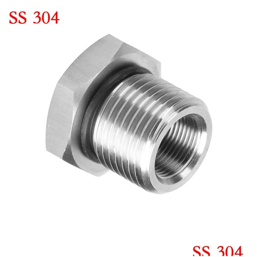 1/2-28 to 3/4-16 adapter connector, ss304 fuel filter hex thread union adapter