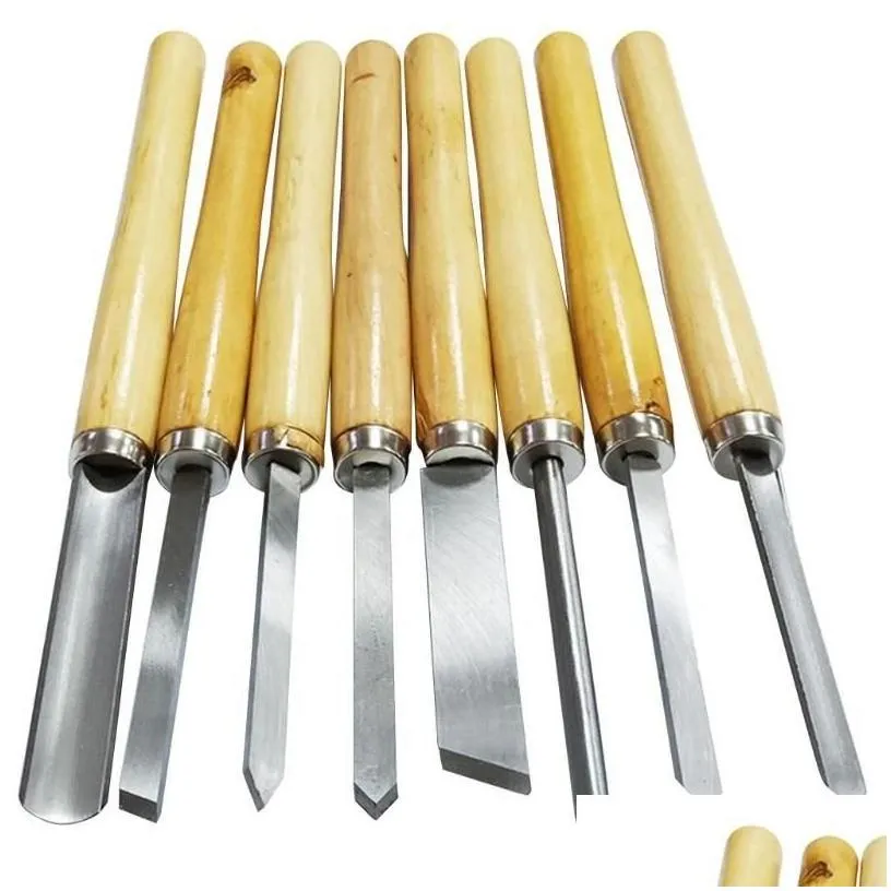 professional hand tool sets hss lathe chisel set 8 piece for wood turning tools gouge woodworking with handle drop delivery mobiles