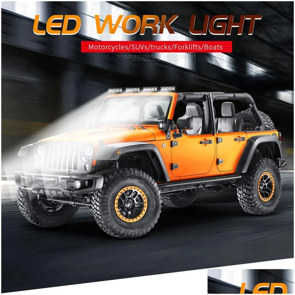 car led work light 9 inch 36 light 108w led strip floodlight auxiliary working lights off-road car top headlights