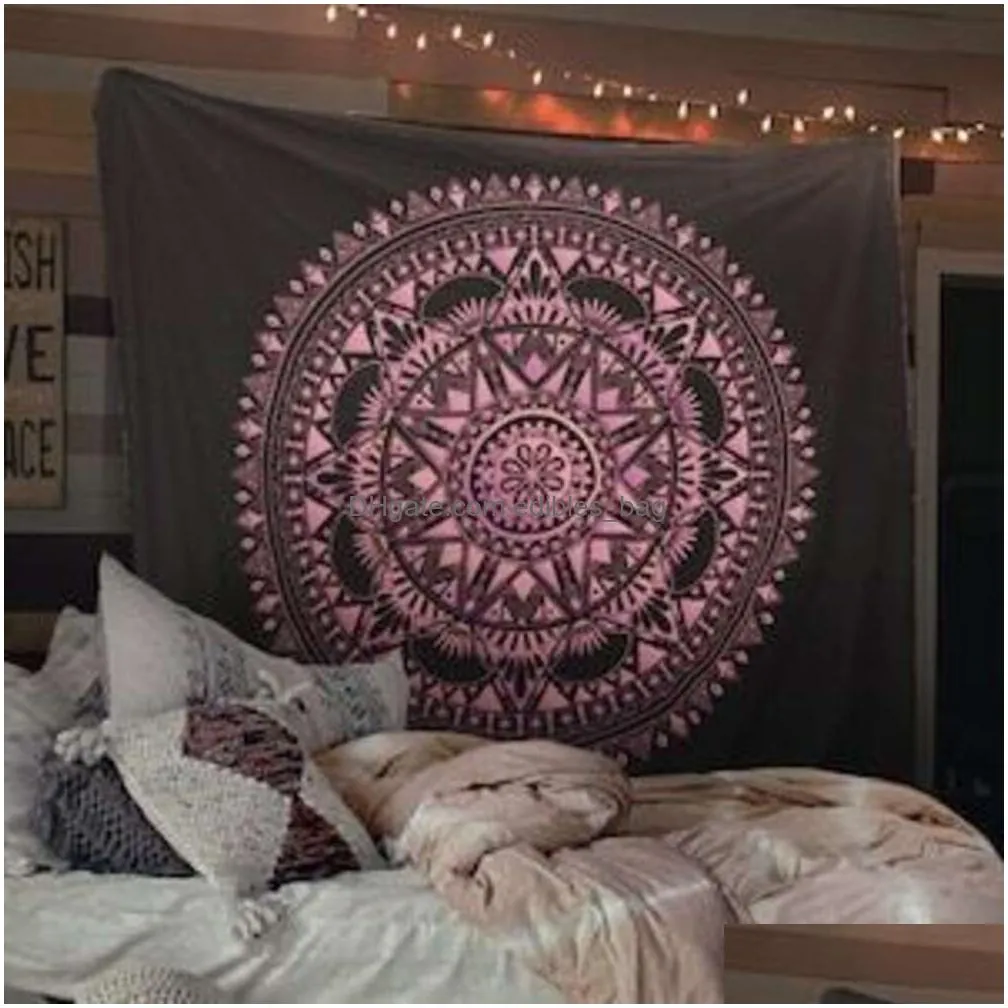 upgrade pink mandala wall tapestry yoga meditation mandala wall hanging