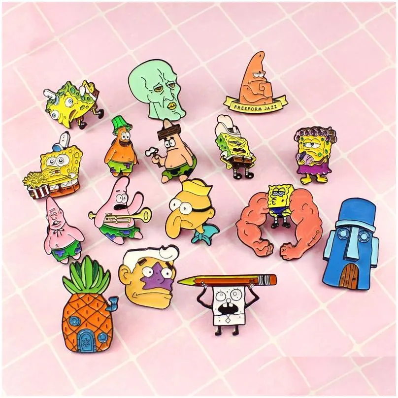 cute cartoon muscular french fries brooch enamel pins metal broches for men women badge pines metalicos brosche accessories 16 colors