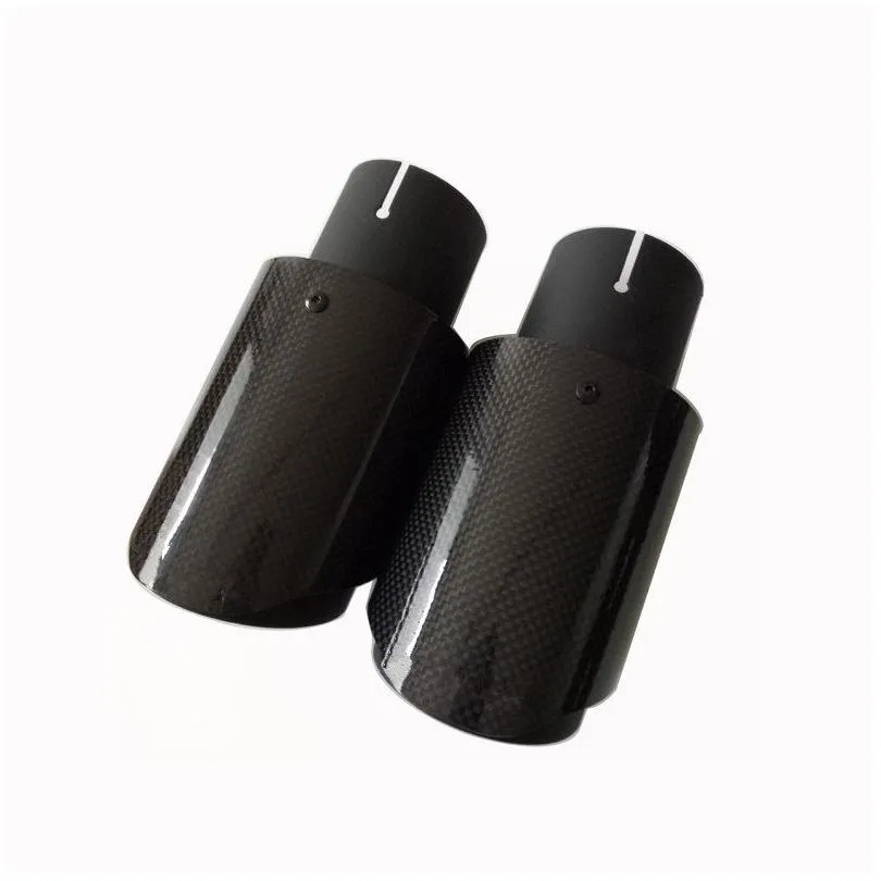 matte black stainless steel for universal akrapovic exhaust muffler tips auto carbon car cover styling(2pcs)