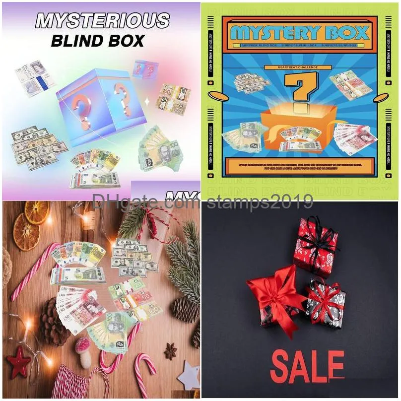 mysterious blind box toy party replica us fake money kids play or family game paper copy banknote 100pcs pack practice counting movie prop pretend