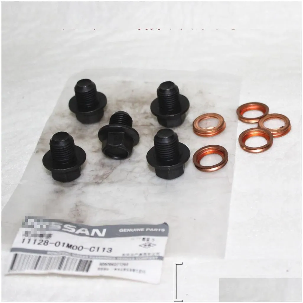 5 sets oil drain plug bolt screw crush washers gaskets 11026-01m02 for teana tiida qashqai