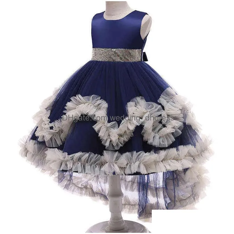 In Stock Flower Girl Dresses Girls Princess Dress Kids Clothes Wedding Party Toddler Formal Ball Gown Infant Children Christmas Come Dhvbh