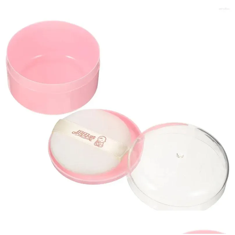 makeup sponges body powder puff box loose container portable baby storage holder with