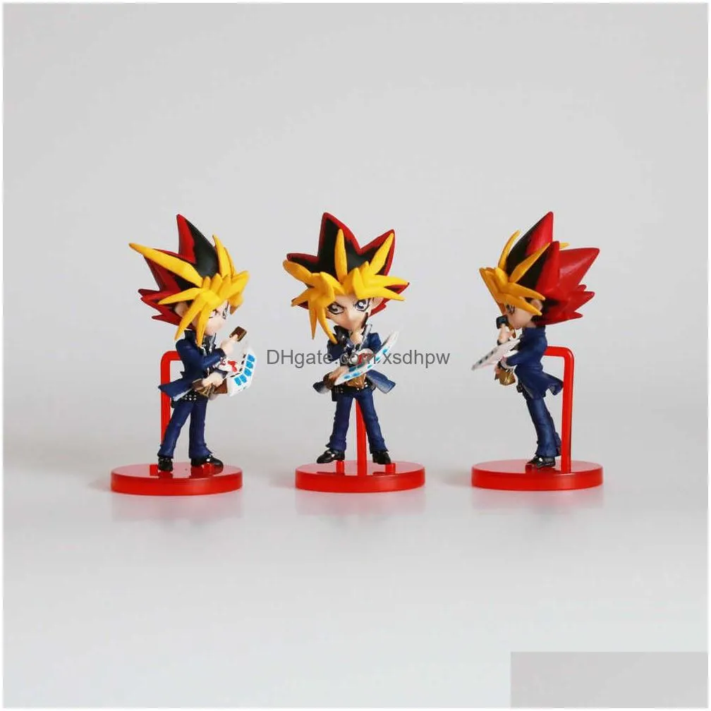 action toy figures classic comic anime pendant key chain king of game yu gi oh mutou yugi atum figure model toys