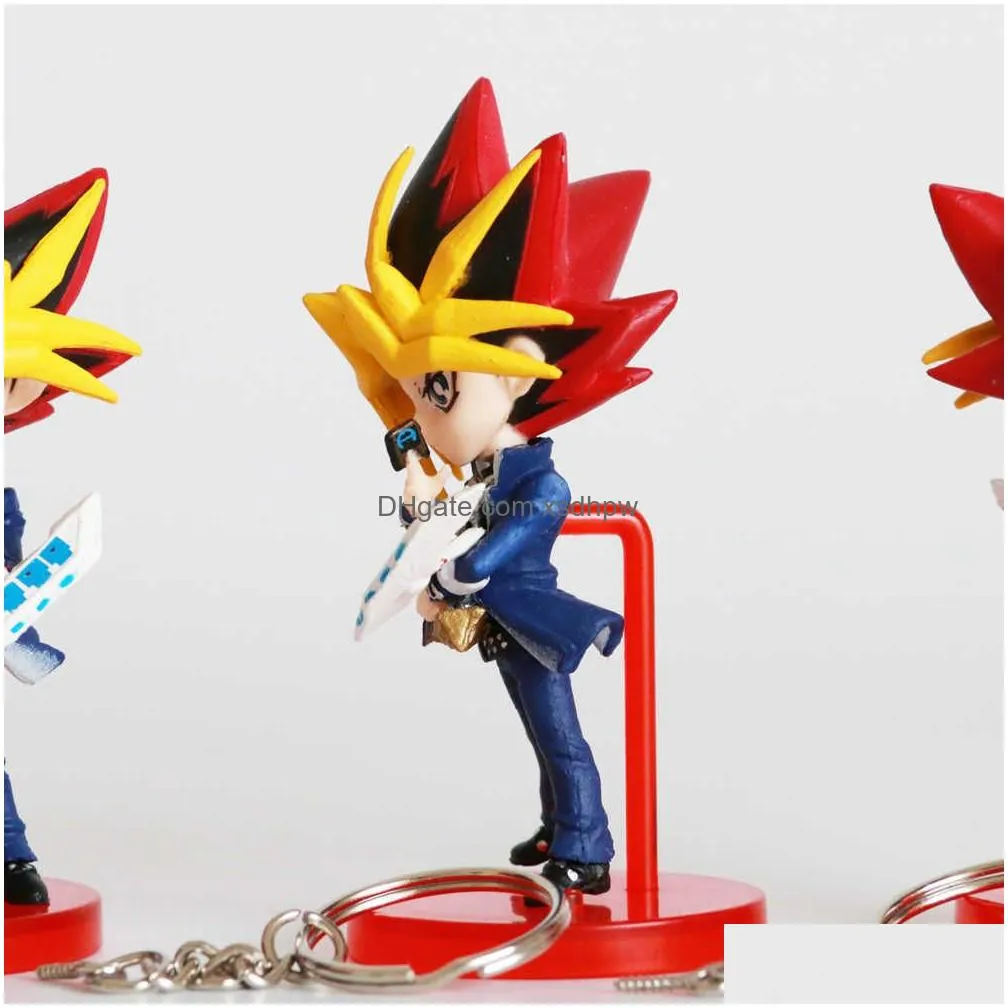 action toy figures classic comic anime pendant key chain king of game yu gi oh mutou yugi atum figure model toys