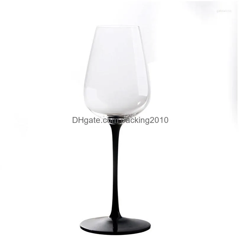 Wine Glasses Crystal With Red And Black Background Handmade Hand-Painted Drop Delivery Dhmwy