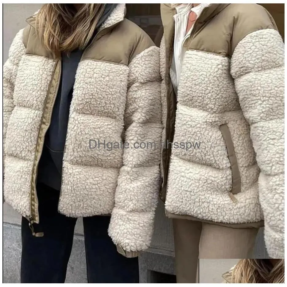 womens jackets winter fleece jacket women faux shearling outerwear coats female suede fur coat mens warm thickened lamb puffer