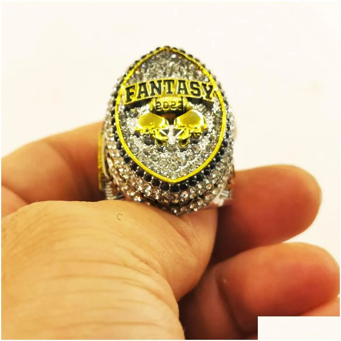 2023 fantasy football championship ring with stand arrive