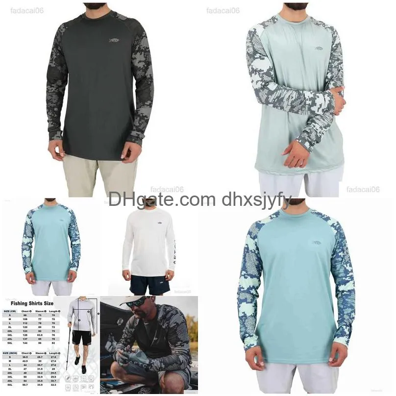 fishing accessories aftco fishing clothing summer mens long sleeve sun protection fishing shirts outdoor hiking t-shirt camisa de pesca fishing top