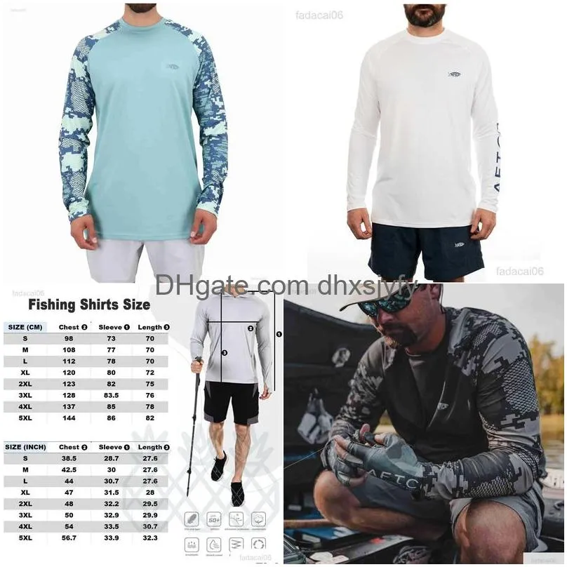 fishing accessories aftco fishing clothing summer mens long sleeve sun protection fishing shirts outdoor hiking t-shirt camisa de pesca fishing top