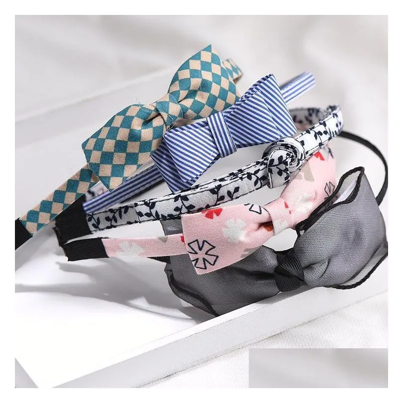 Headbands Cute Girls Fabric Japanese Floral Bow Hair Band Headband Fields And Gardens Hairbands Random Drop Delivery Jewelry Hairjewe Dhpdh