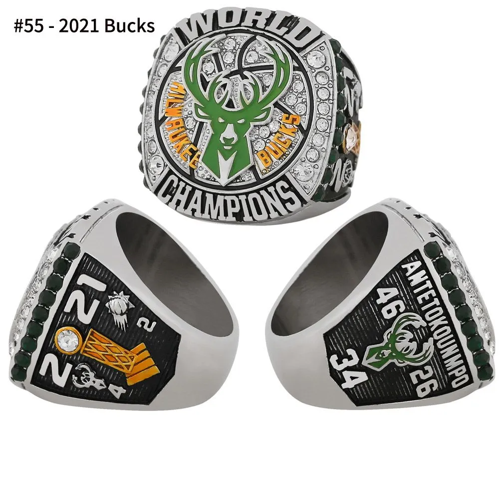 55pcs 1967 to 2023 basketball team champions championship ring set wooden box sport souvenir men women boy fan christmas gift 2022 hip hop punk