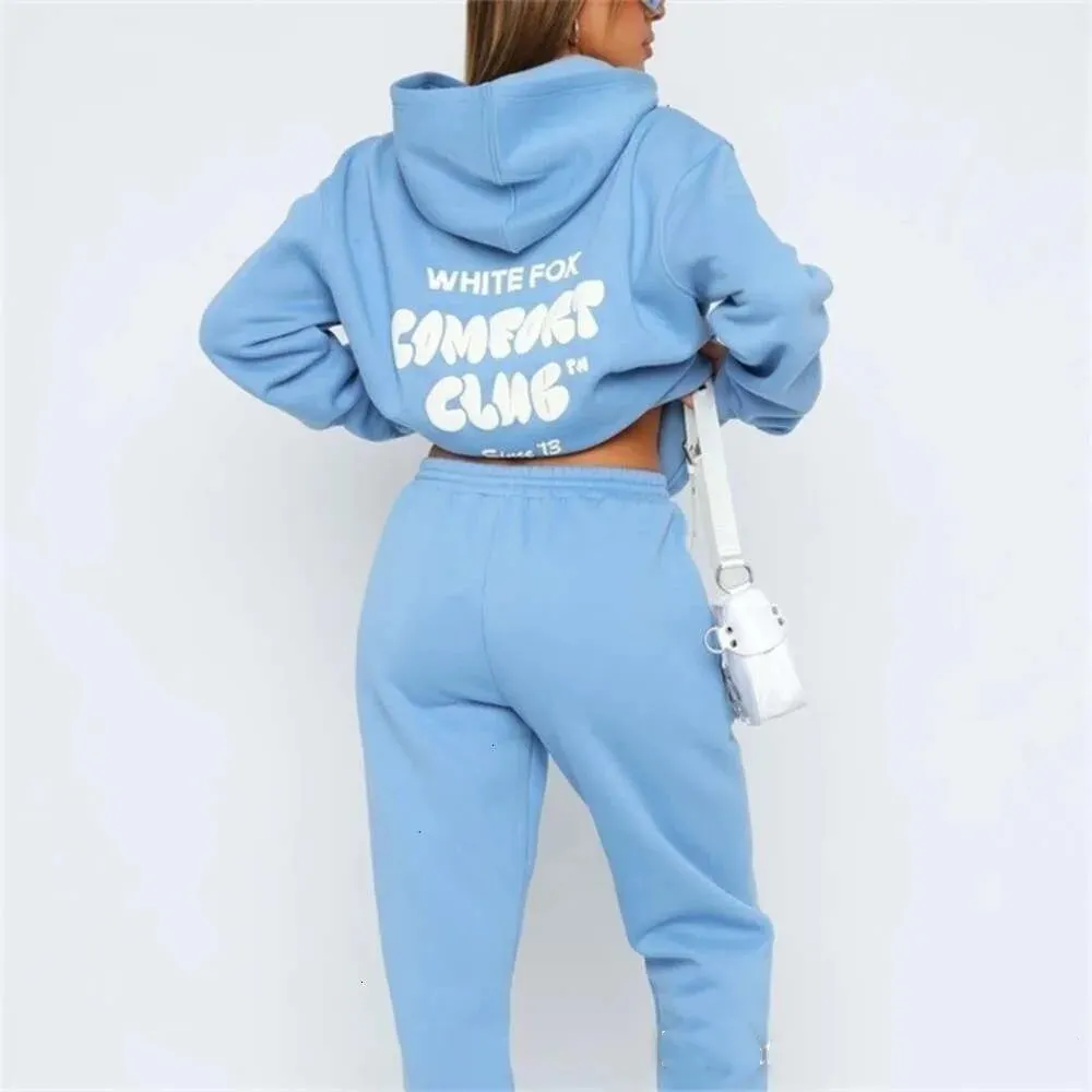 White Designer Tracksuit Fox Hoodie Sets Two Set Women Mens Clothing Sporty Long Sleeved Pullover Hooded Tracksuits Spring Autumn Winter Smart 444