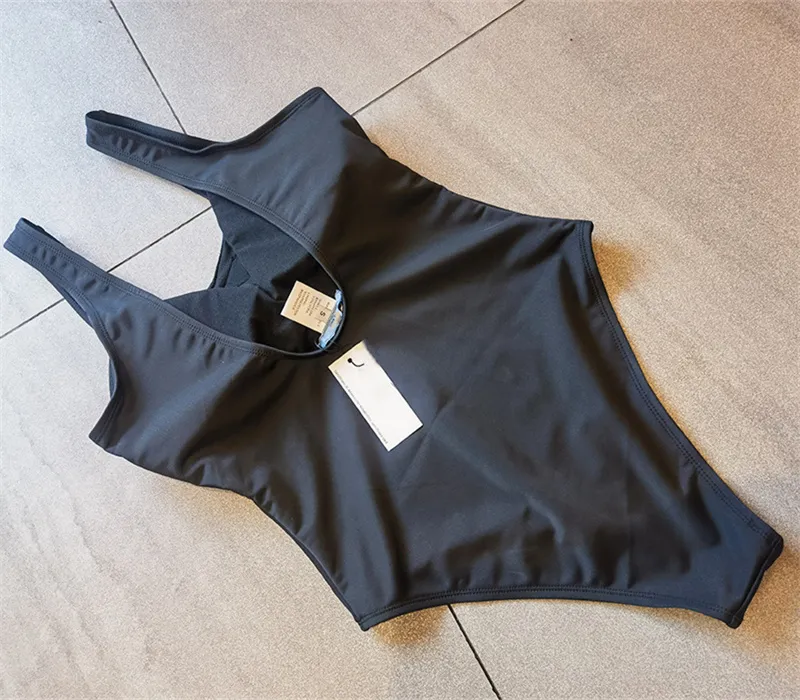 Women One-piece Swimwear With Pads Bikini Set Push Up Shoulder Strap Letters Swimsuits Bathing Suit Swimming Suit Black Fashion 24SS