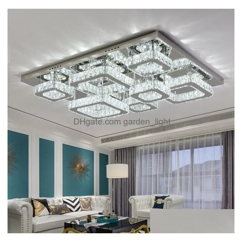 luxury silver ceiling lamp chandeliers living room modern crystal lights bedroom led lamps dining crystal fixtures kitchen