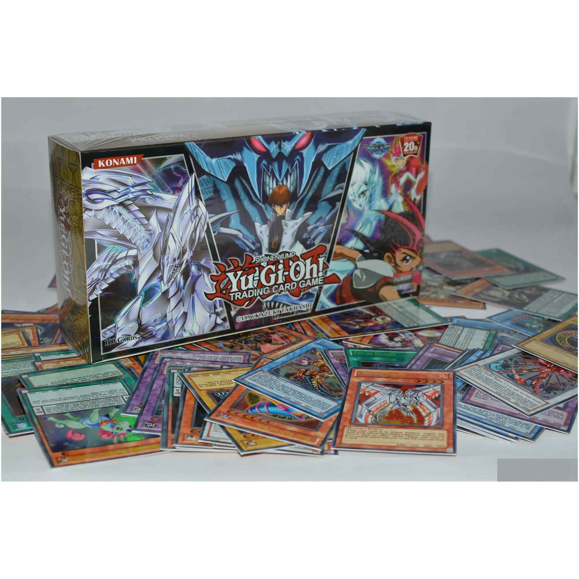 card games yugioh 100 piece set box holographic yu gi oh anime game collection children boy childrens toys 221104