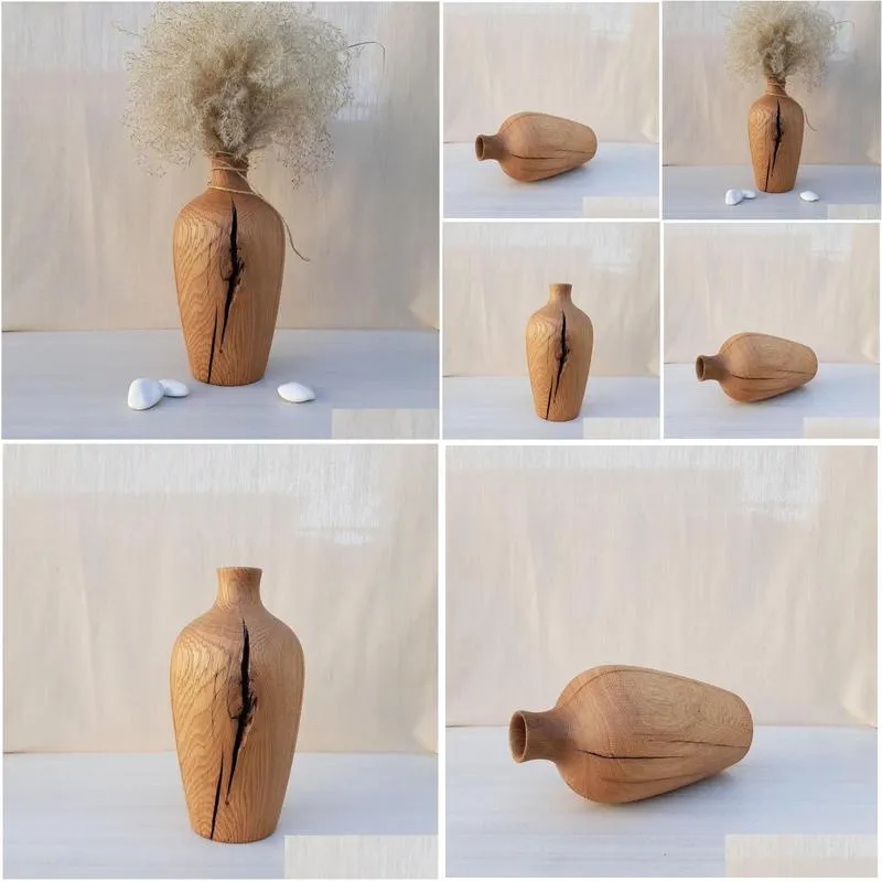 Vases Beautif Wood Vase Wedding Decor.New Home Gift.Unique Drop Delivery Home Garden Home Decor Ott3V