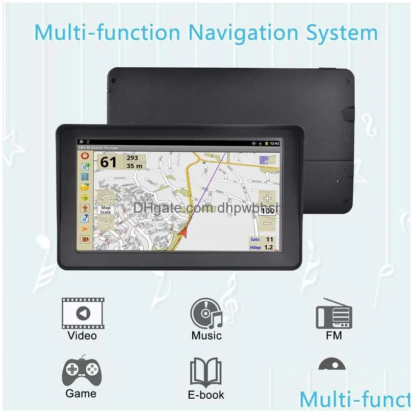 auto car 7 inch gps navigator with sunshade shield 8gb 256mb truck sat nav fm bluetooth avin navigation lifetime maps updates