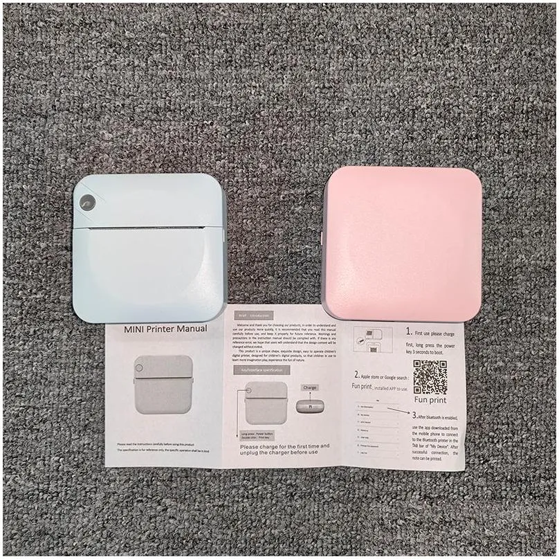 fun print portable thermal self adhesive stickers photo printer hd mini bluetooth 57 25mm supplies 2d label maker for phone