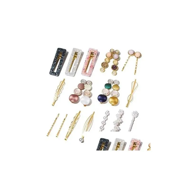 Hair Clips & Barrettes Pearl Hairpin Set Collection Fashion Amazon Acrylic Acid Hair Clips Combination Christmas Gift Women Jewelry D Dhf3O