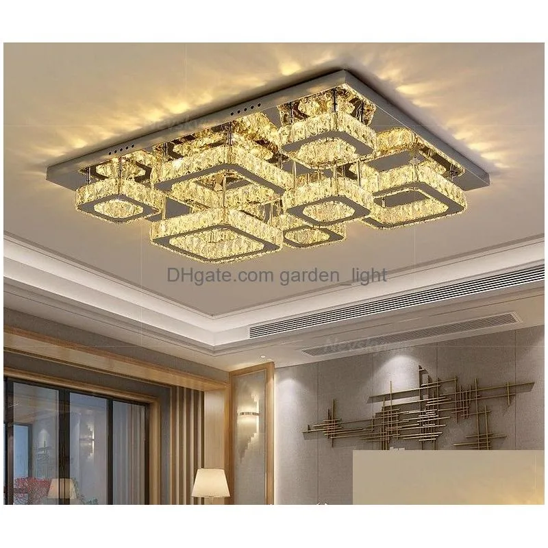 luxury silver ceiling lamp chandeliers living room modern crystal lights bedroom led lamps dining crystal fixtures kitchen