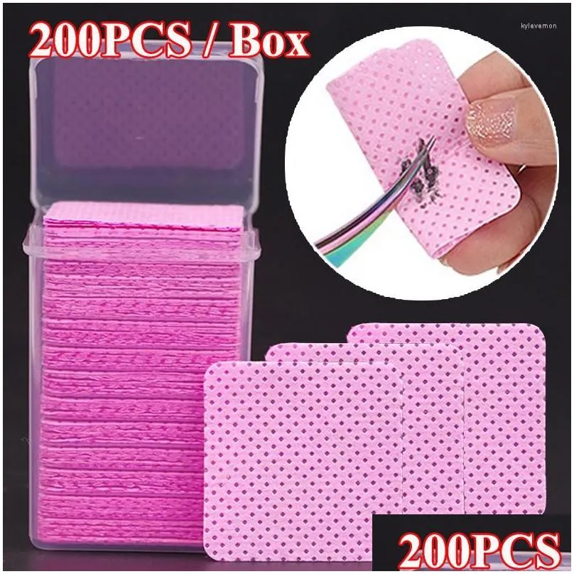 200pcs wipes paper cotton eyelash glue remover pads wipe the mouth of bottle prevent clogging lint- cleaner