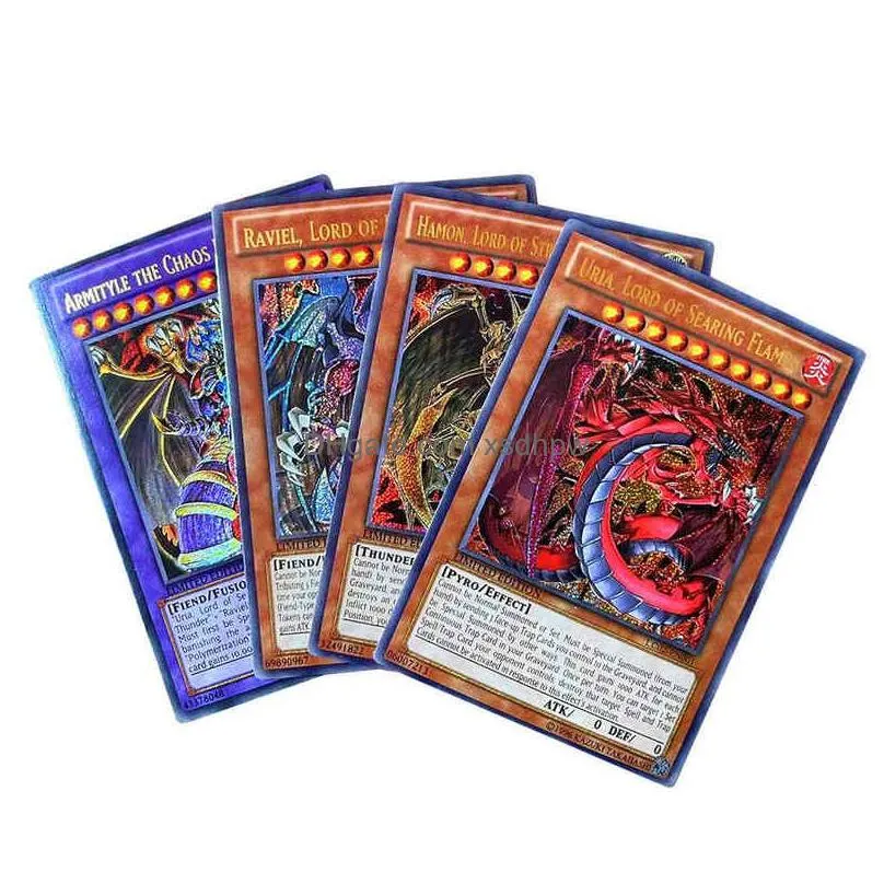 card games 72pcs yugioh card holographic letter in english dark magician girl blue eyes collection yu gi oh xyz monster trading card game