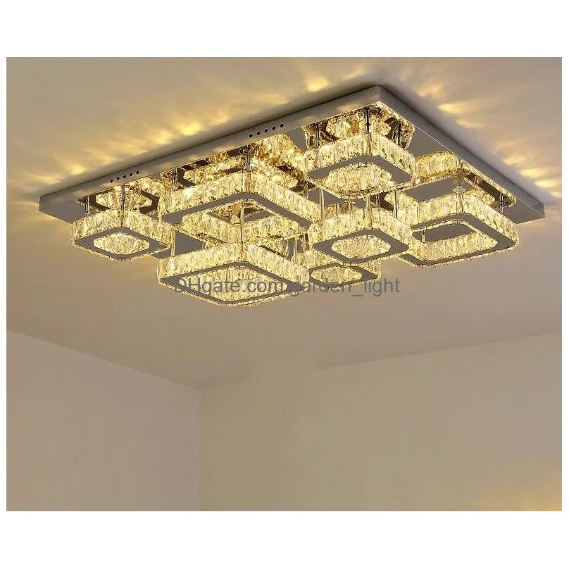 luxury silver ceiling lamp chandeliers living room modern crystal lights bedroom led lamps dining crystal fixtures kitchen