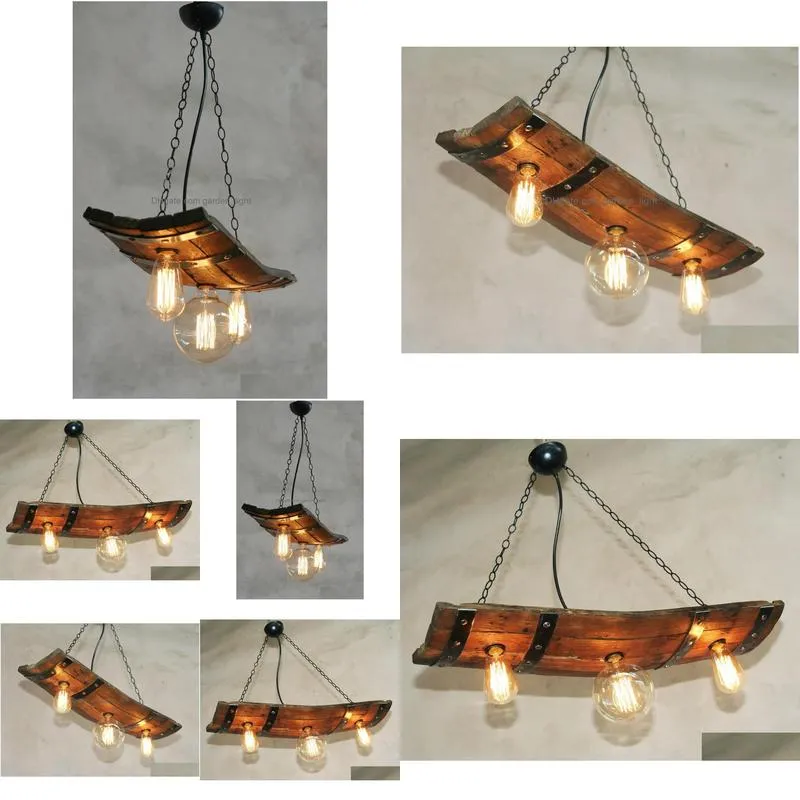 rustic ceiling lights - wine barrel pendant light - wine room and cellar lighting