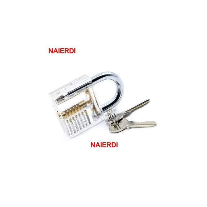 naierdi locksmith transparent visible locks pick cutaway practice view padlock 78x50mm lock training skill for tools hardware