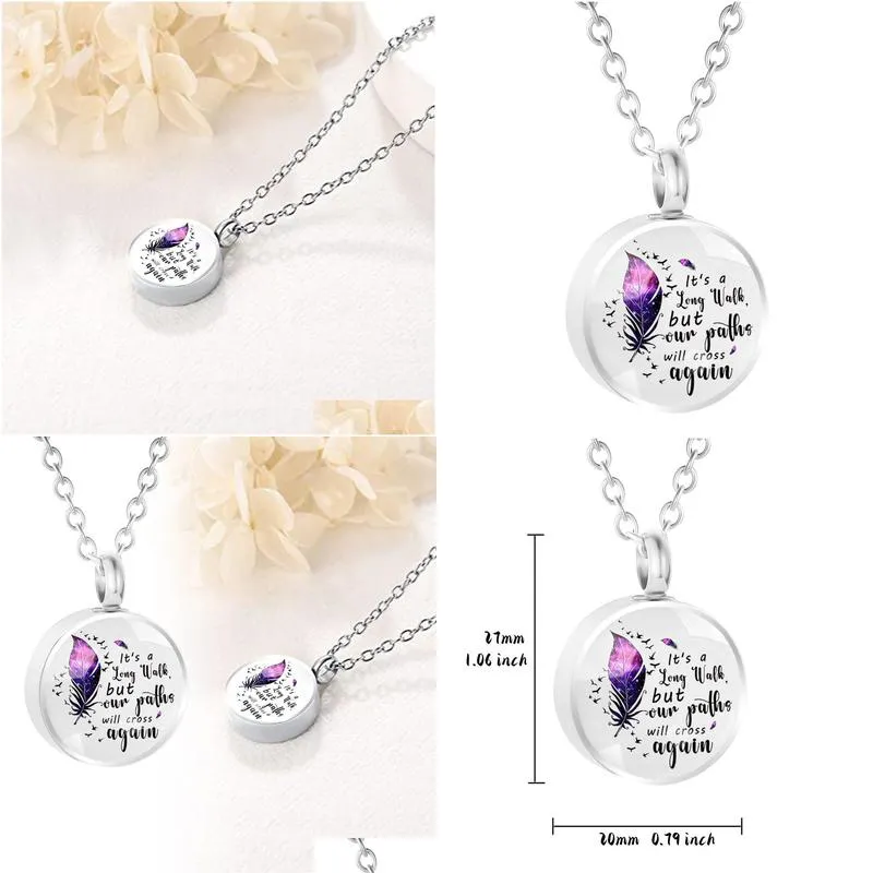 Pendant Necklaces Commemorative Family Pet Hair Bone Ash Necklace Dead Cat And Dog Souvenir Pendant Exquisite Gift Sealed Waterproof D Dh4Uo