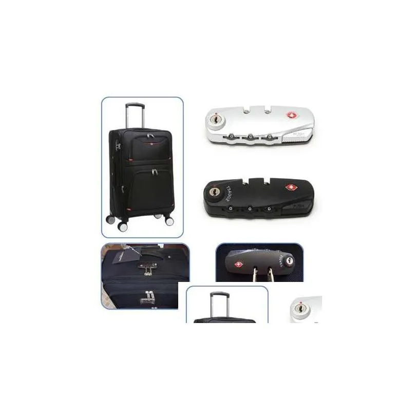 ootdty tsa 3 digit combination resettable black and white travel suitcase luggage security code lock padlock