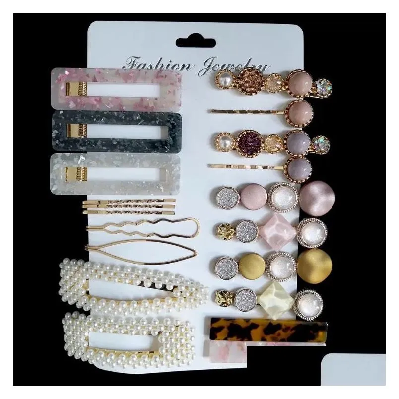 Hair Clips & Barrettes Pearl Hairpin Set Collection Fashion Amazon Acrylic Acid Hair Clips Combination Christmas Gift Women Jewelry D Dhf3O