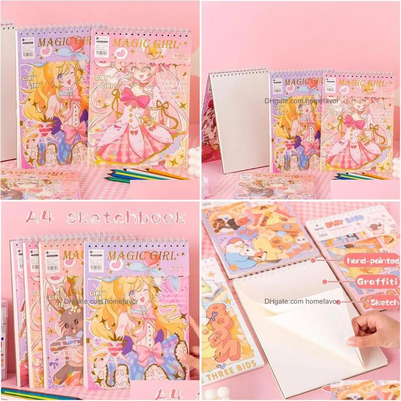 supplies kawaii a4 thickened sketchbook painting sketchbook paper drawing sketchbook art supplies students notebooks watercolor