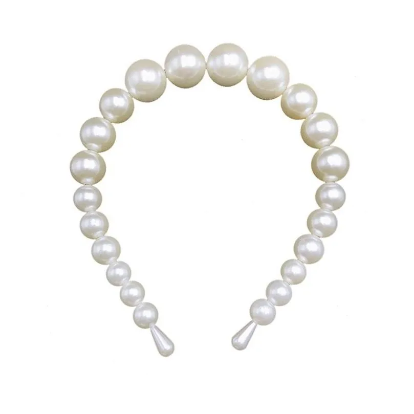 Headbands Handmade Beaded Large Pearl Headband Adt Highlight Pearls Hairband Imitational Hair Band 2 Size Wholesale Drop Delivery Jew Dhyaa