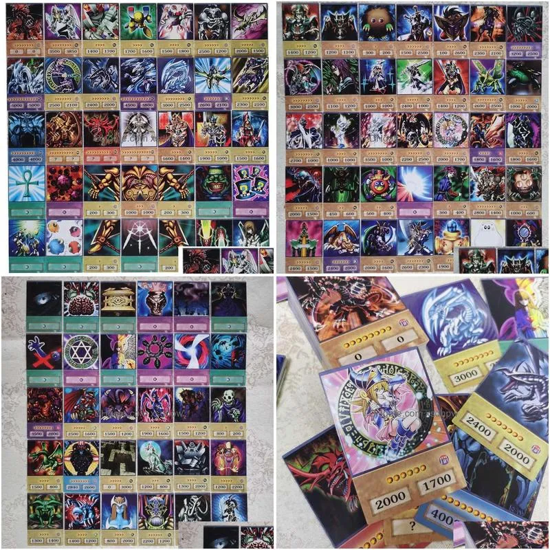 card games 100pcs yu gi oh flash card japanese different anime style card dueling monsters dark magician diy game collection cards