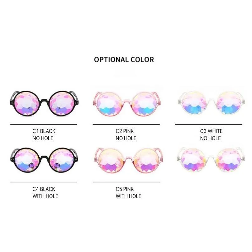 Sunglasses Eyeglasses Disco Mosaic Ball Sunglasses Kaleidoscope Glasses Resin Lenses 4D Glass Crystal Animation And Electronic Music Dhoxl
